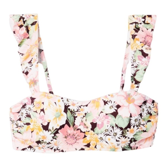 Shade & Shore Women’s Floral Ruffle Bralette Bikini Top Size 34C NWT - Picture 14 of 15